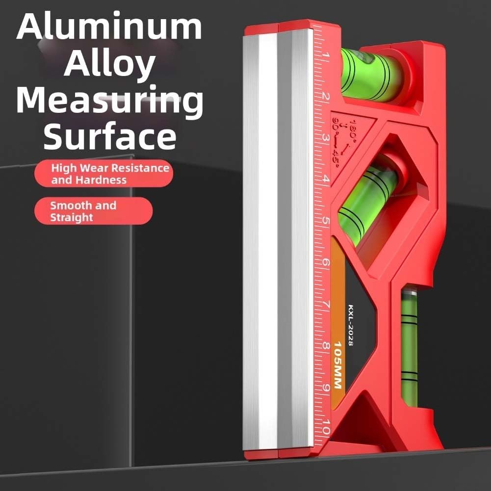 Nivelador magnético portátil para nivel de burbuja de 155 mm, precisión para proyectos de bricolaje, herramienta de medición de bolsillo de aleación de aluminio (105 mm)