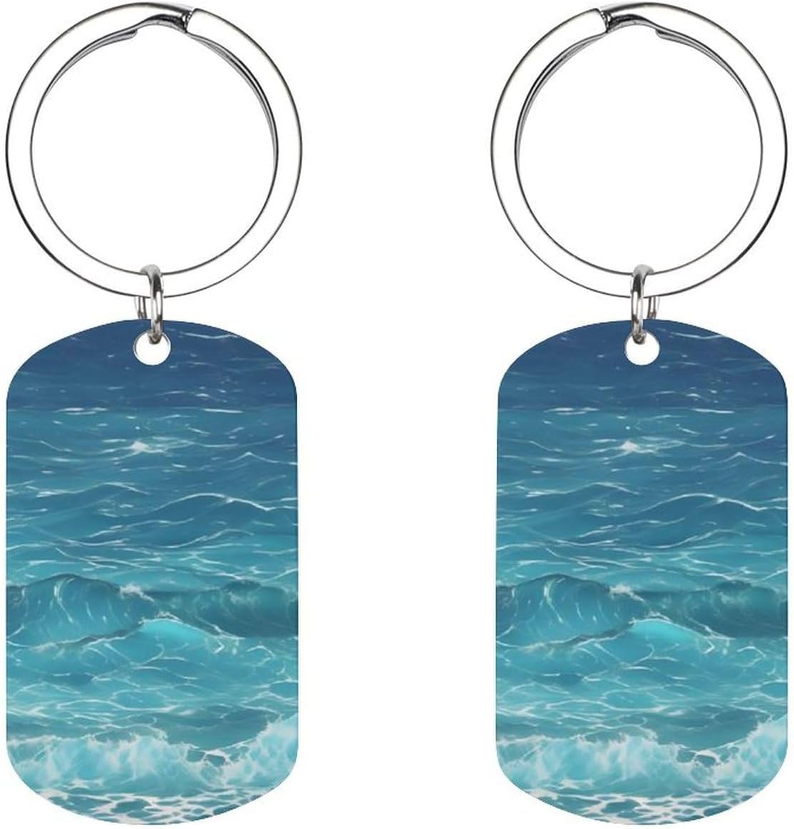 Metal Keychain The Deep Ocean Printed Car Key Finder Metal Anti-Loss Key Chain Clips And Rings Mom & Son Cool Keychain Christmas Gifts for Mom Mother Birthday Gifts