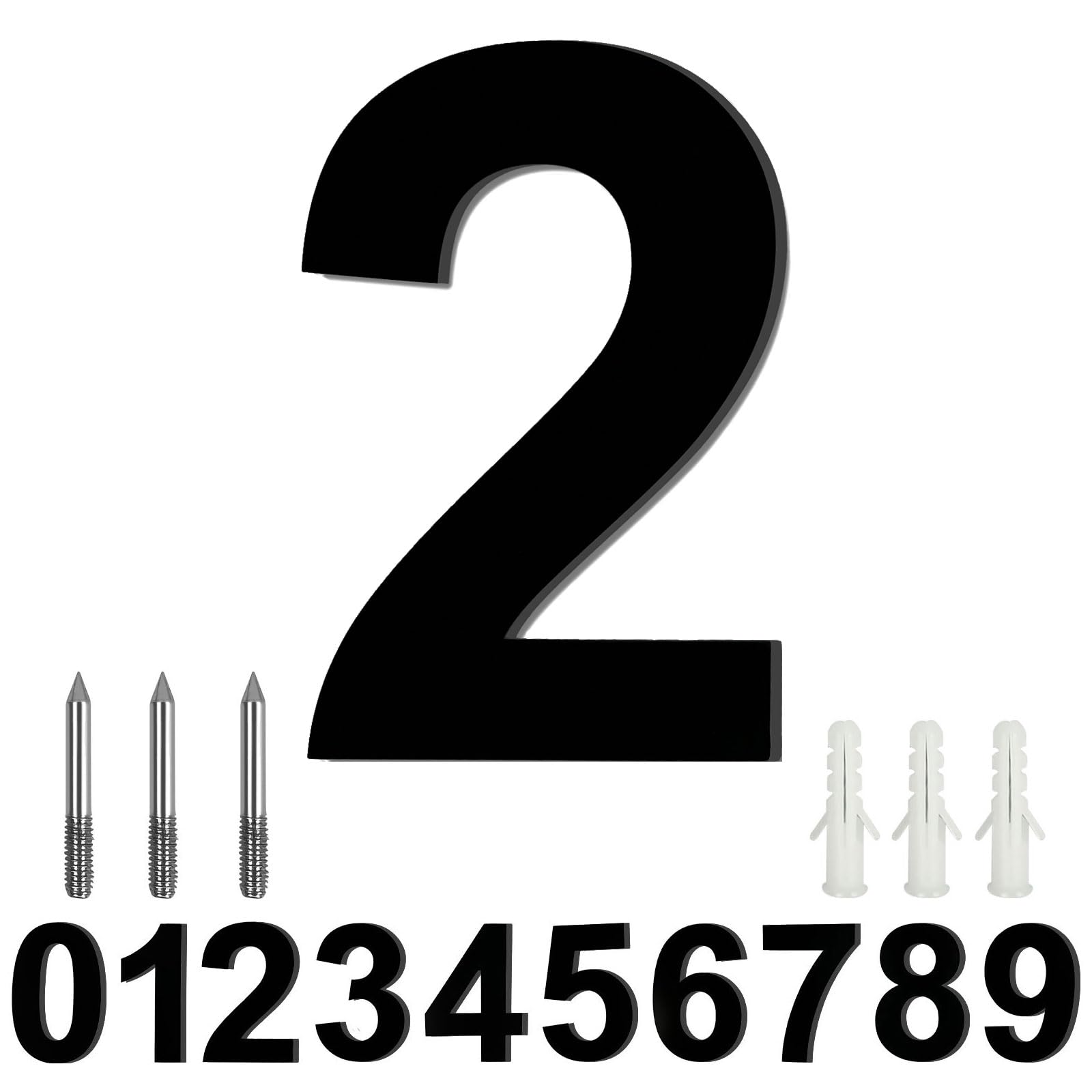 LUCKNIGHT House Numbers, Large Metal House Numbers, Floating Door Number, Made of Solid Stainless Steel, Flush Mount