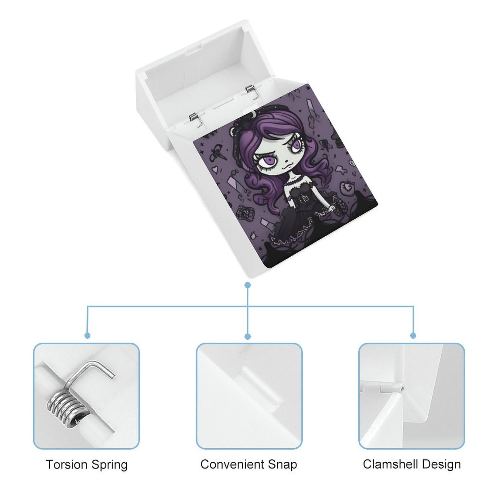 Amazon.com: Stylish Cigarette Case Purple Black Goth Spooky Cigarette Box  Extra Slim Cigarette Case : Health & Household