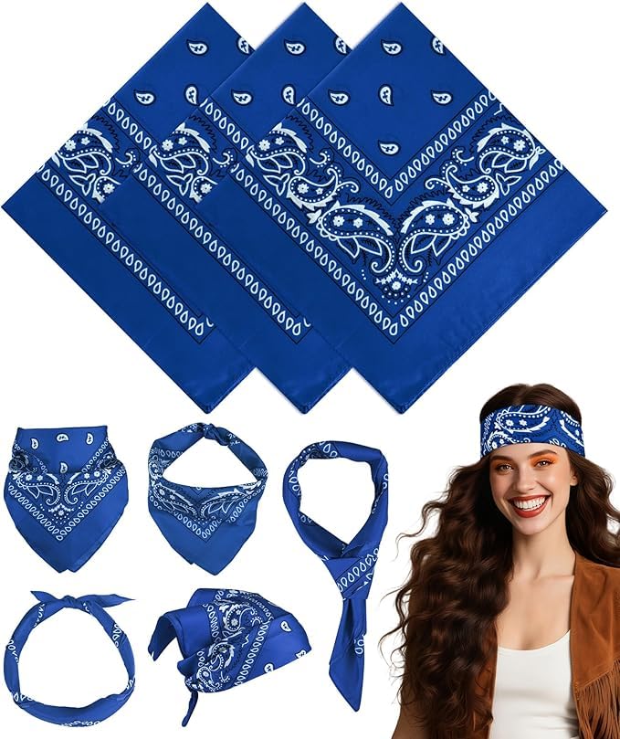 Image of SPIN CART Soft Breathable Cotton Paisley Bandana Handkerchief For Hair Head Bike For Men & Women