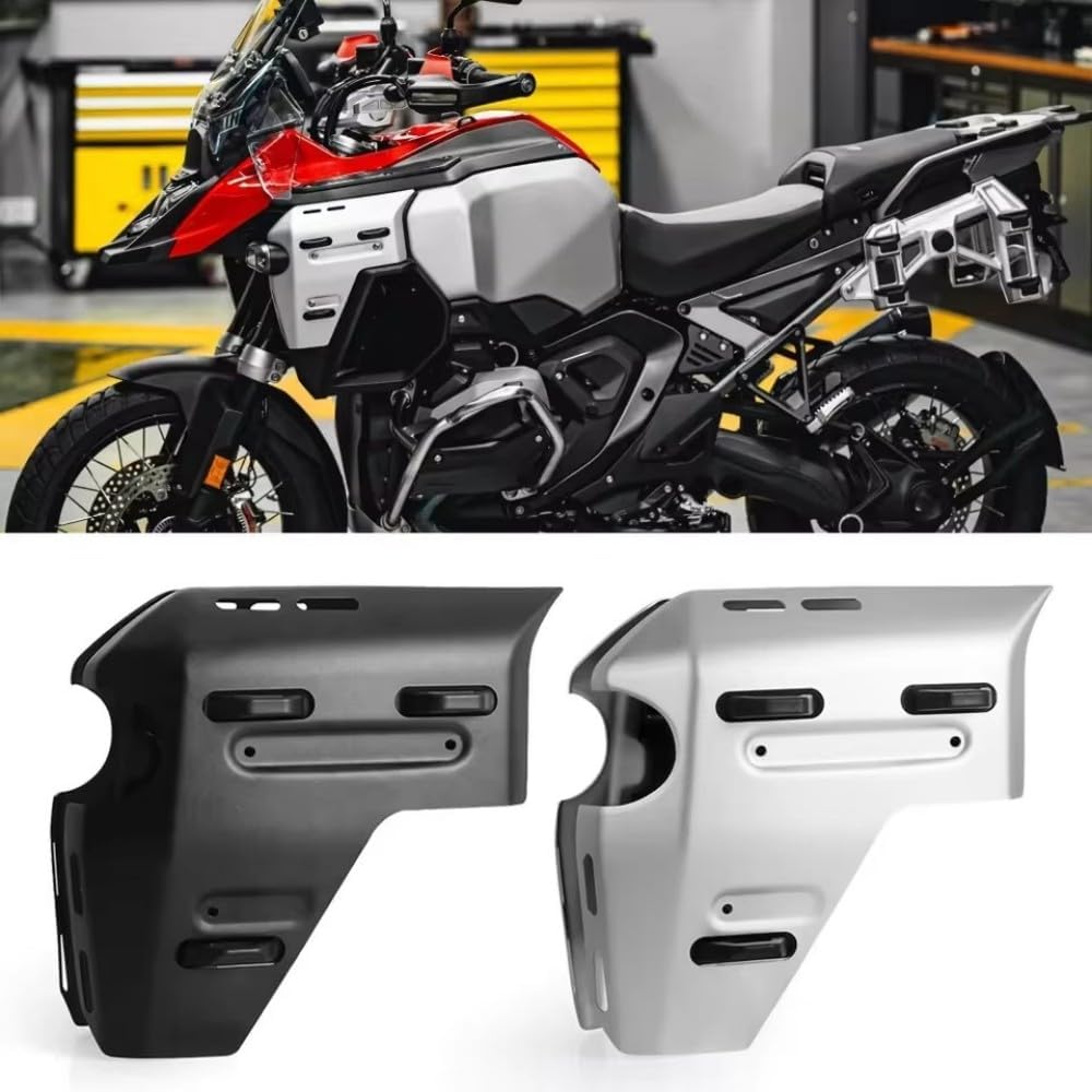 Motorcycle Radiator Side Cover Fits for BMW R1300GS ADV R 1300 GS Adventure 2024 2025 Black Silver Water Tank Guard Protector Frame Guard Fairing Side Panels Protective Cover (Black)