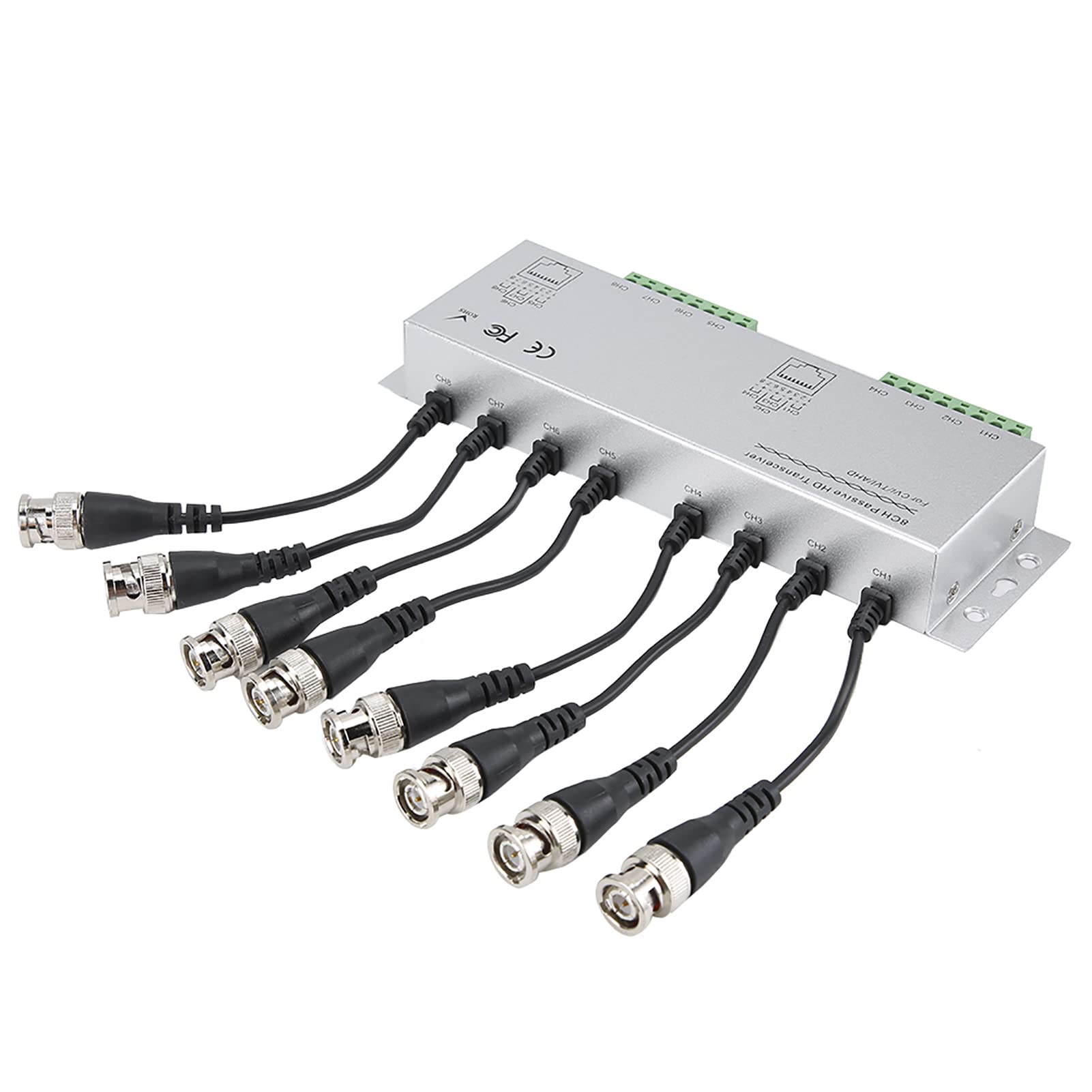 Video Balun, Video Balun Passivo 8CH, Adattatore Ricetrasmettitore Cavo BNC Maschio a UTP per Videoconferenze di Videosorveglianza