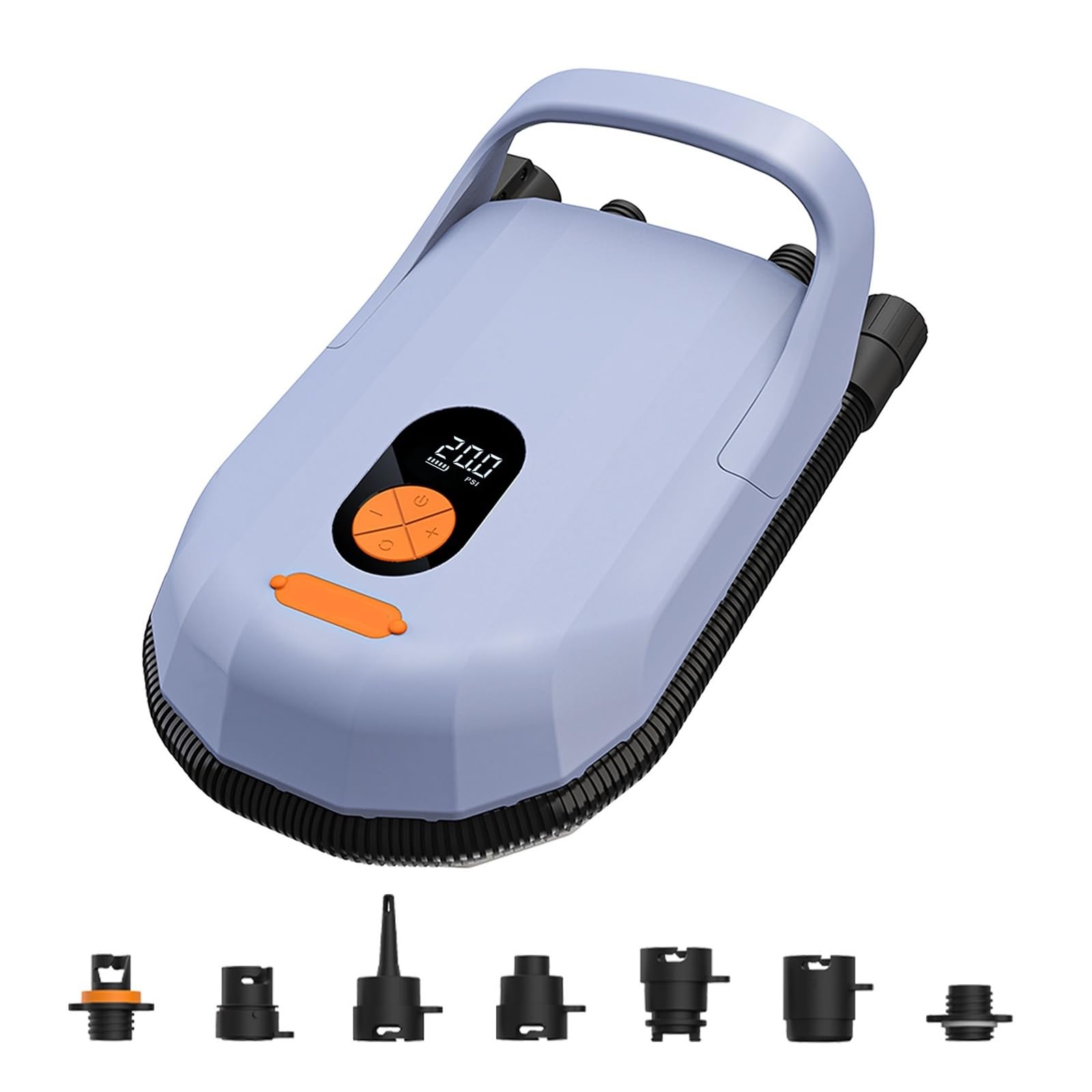 Inflador Electrico, Bomba de aire eléctrica con batería de 7800 mAh, 20 PSI máx., recargable, for conectar al coche.