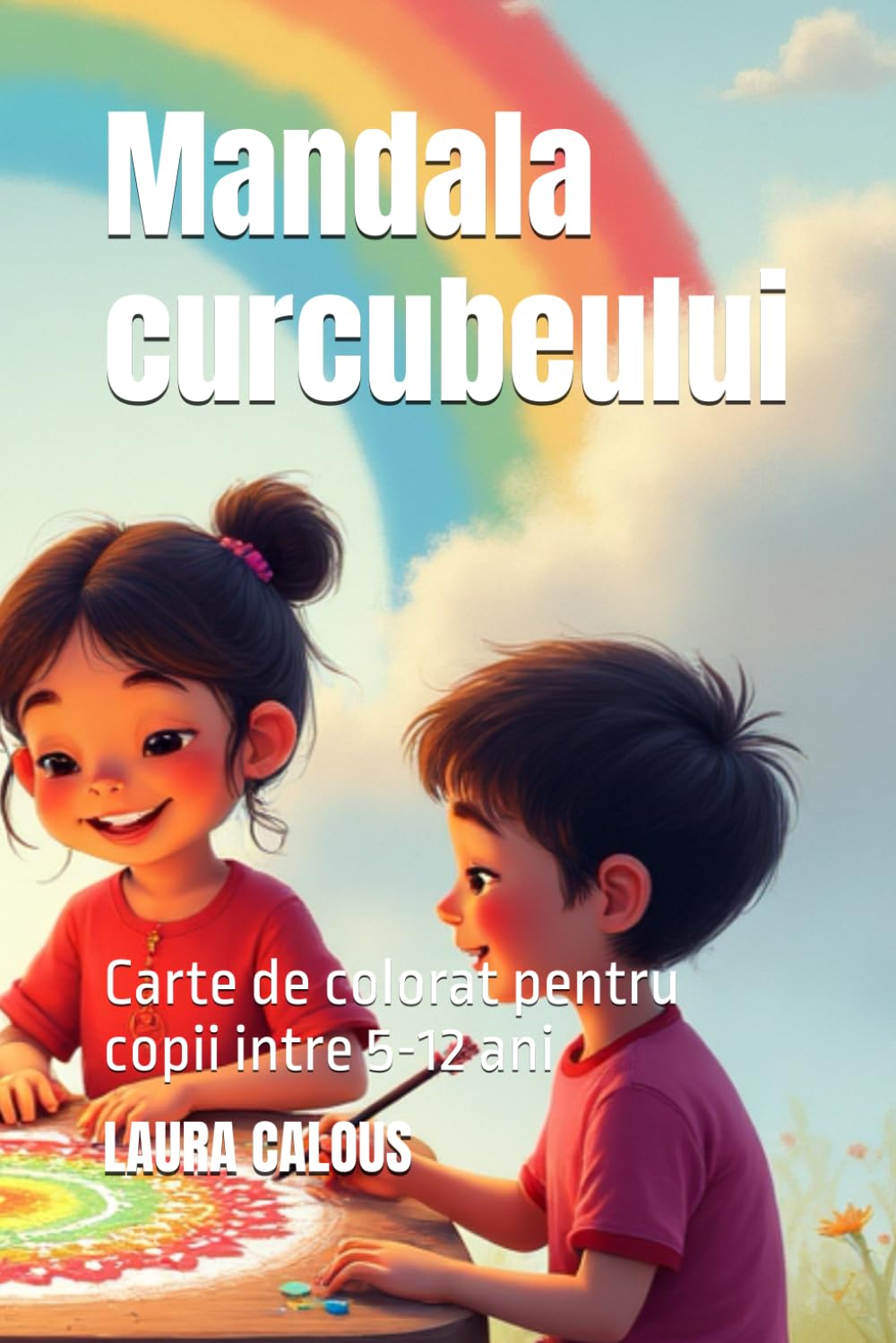 Mandala curcubeului: Carte de colorat pentru copii intre 5-12 ani