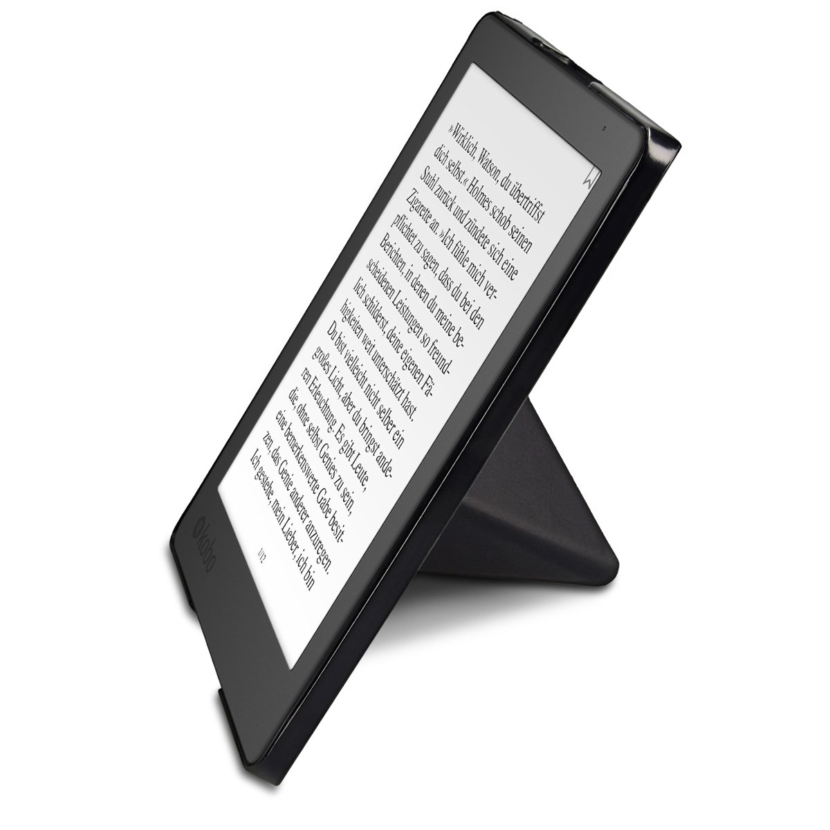 kwmobile Custodia Pieghevole Compatibile con Kobo Aura Edition 2 Cover - Cover Magnetica Pelle PU eReader con Stand - nero