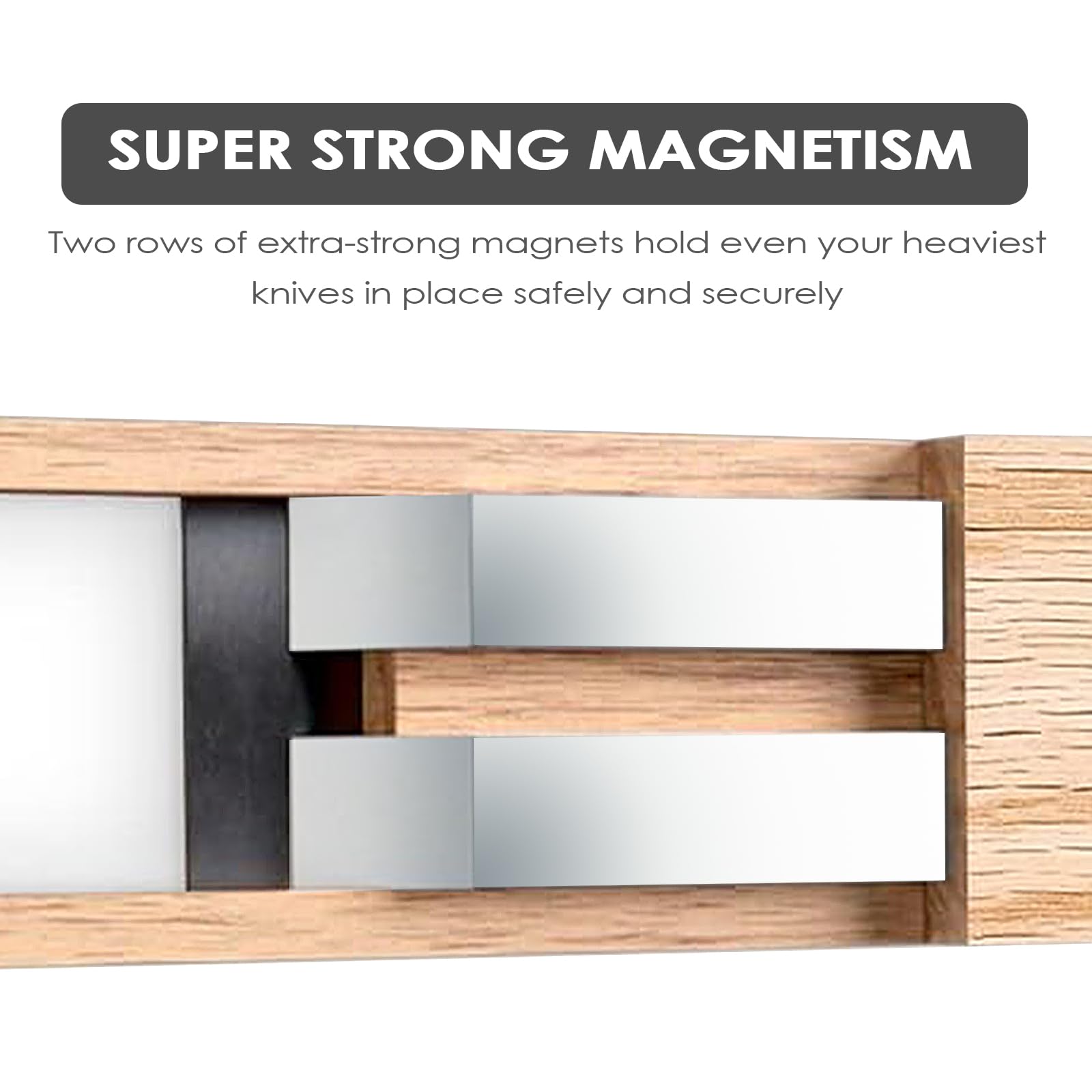 Listwa magnetyczna na noże, drewniana samoprzylepna, bez wiercenia 40cm