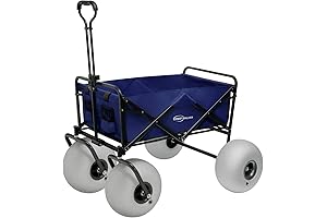 Collapsible Beach Wagon with Jumbo Wheels for Effortless Sand Maneuvering