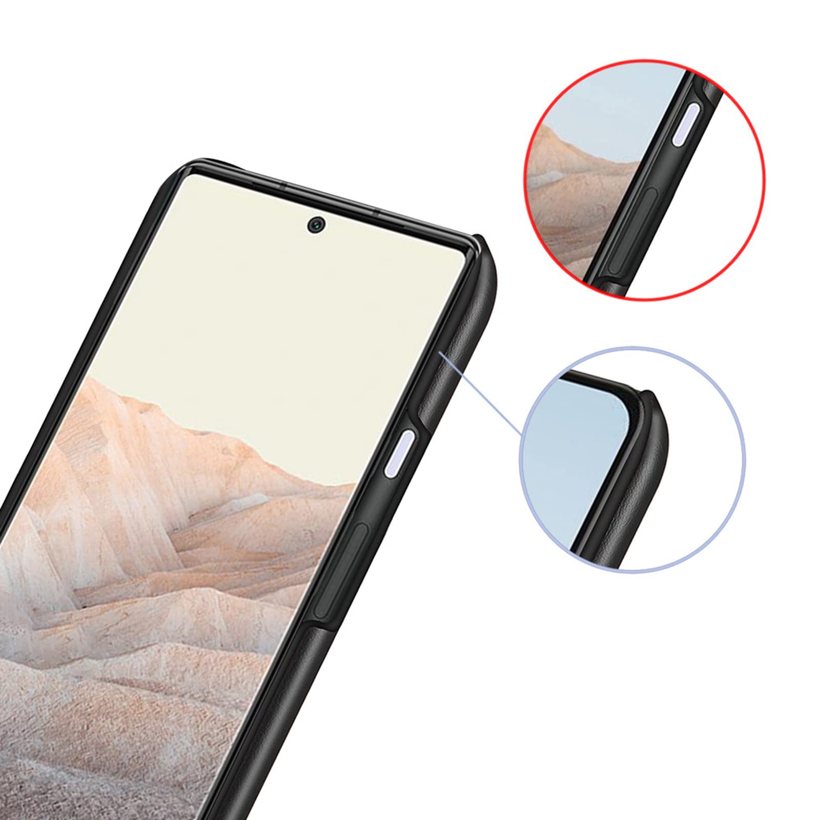 Coque pour Google Pixel 6/6 Pro, Housse Étui Souple Flexible en Premium PU Design Simple Ultra-Mince Antichoc Anti-Rayure Cover,A,6 6.4"