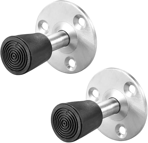 uxcell Tope de puerta Parachoques Protector de pared Amortiguación de sonido Montaje en pared w Punta de goma 1.969 in Largo 2pcs