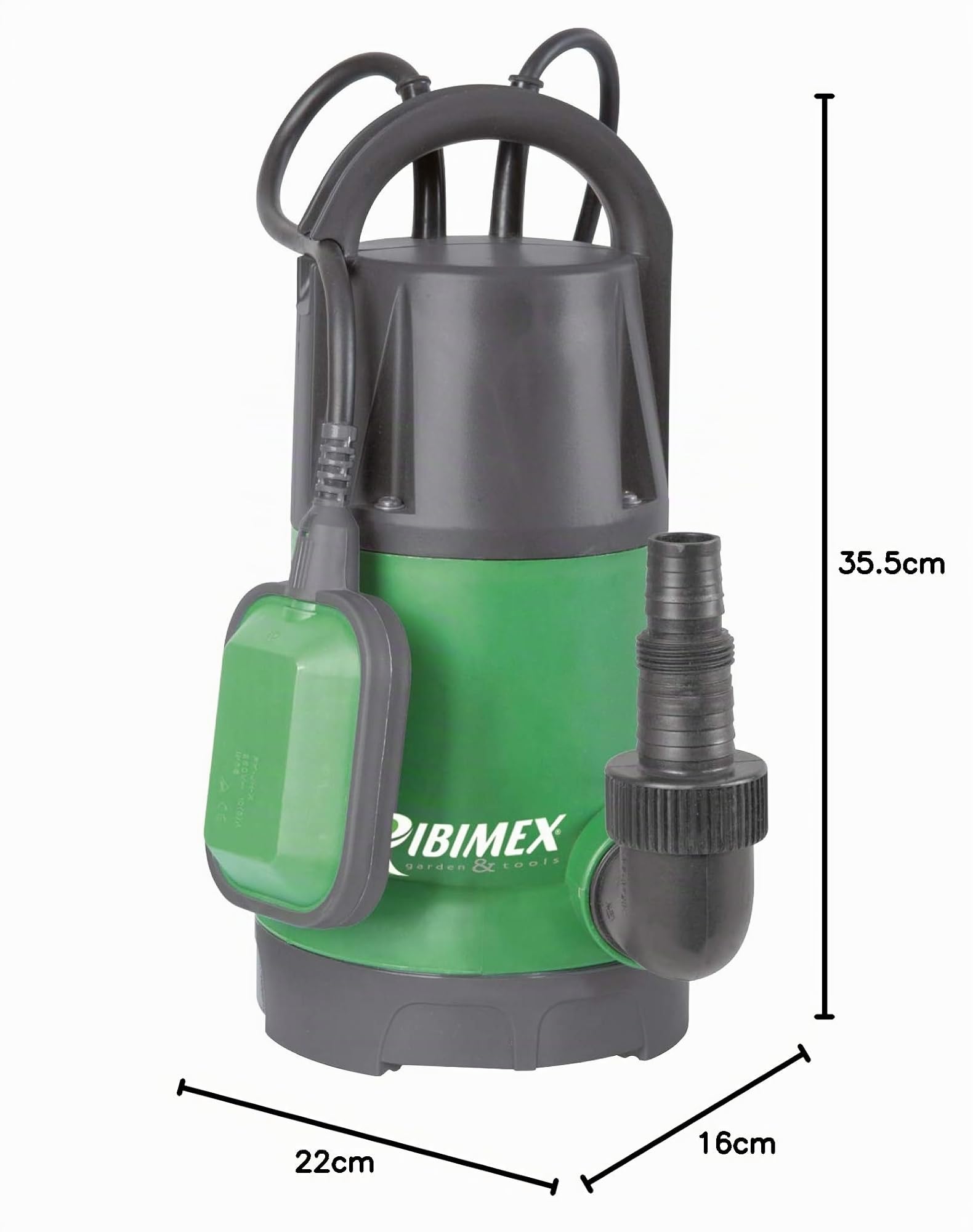 Ribimex Pompa Sommersa per Acque Chiare e Scure, Potenza 750 W, Portata 13.000 L/h, Profondità Max 7 m, Prevalenza 8 m, Aspirazione fino a 5 mm (Acque Chiare) e 30 mm (Acque Scure) - PRPVC755CC