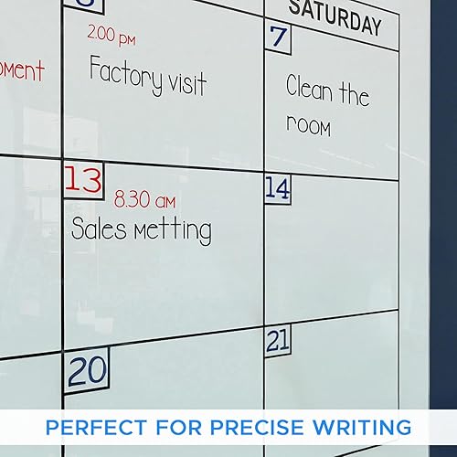 Miniatura 3 de Calendario mensual de pizarra blanca de cristal, calendario de pizarra blanca, pizarra de borrado en seco, calendario de borrado en seco de 34 x 46