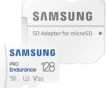 Samsung PRO Endurance 128GB MicroSDXC Memory Card with Adapter for Dash Cam, Body Cam, and Security Camera Class 10, U3, V30 (MB-MJ128KA/AM)