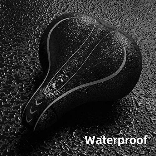 BLUEWIND Bike Seat, Most Comfortable Bicycle Seat Memory Foam Waterproof Bicycle Saddle - Dual Shock Absorbing - Best Stock Bicycle Seat Replacement for Mountain Bikes, Road Bikes (Grey)