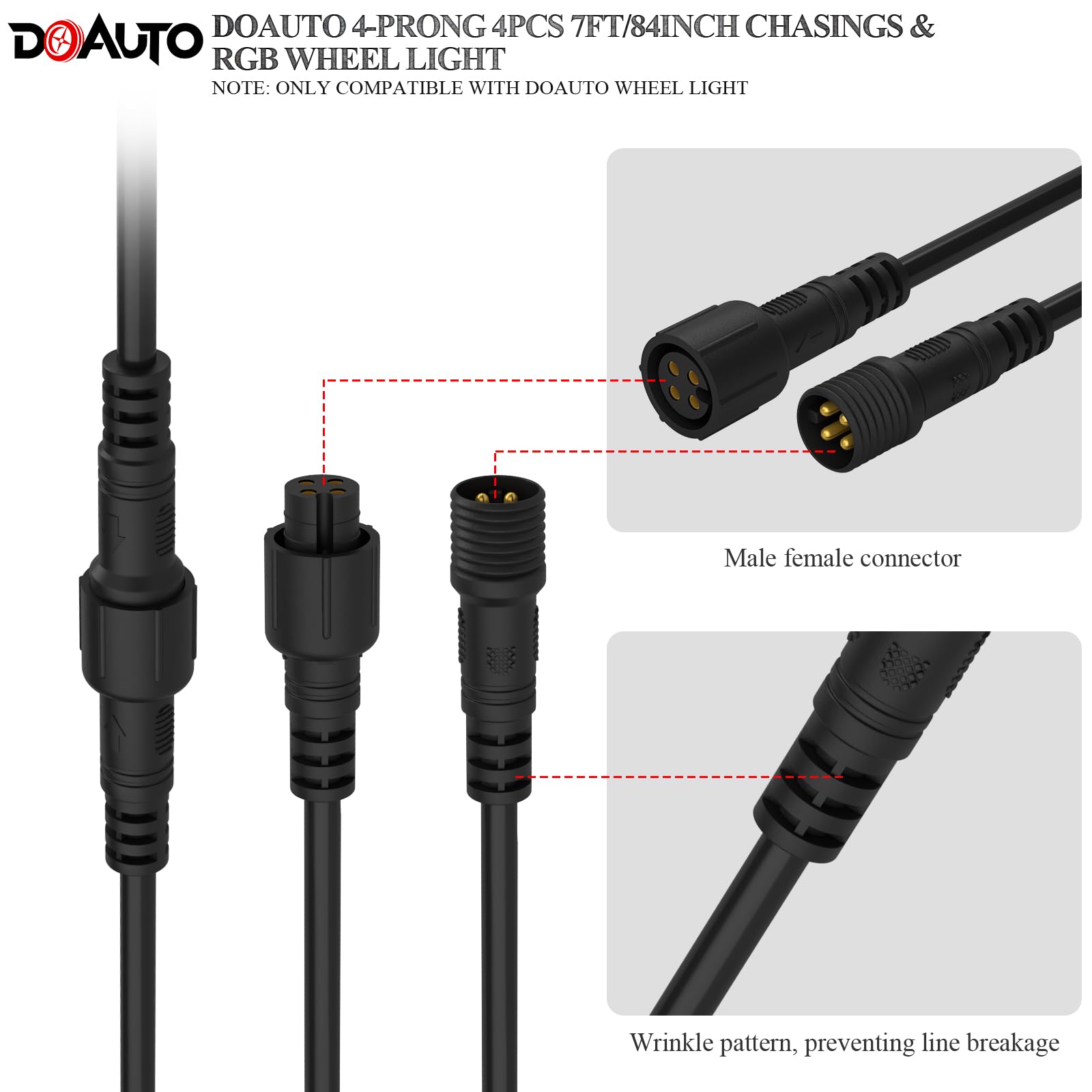 Amazon.co.jp: DOAUTO 7フィート/84 4プロング ソケット アンダー