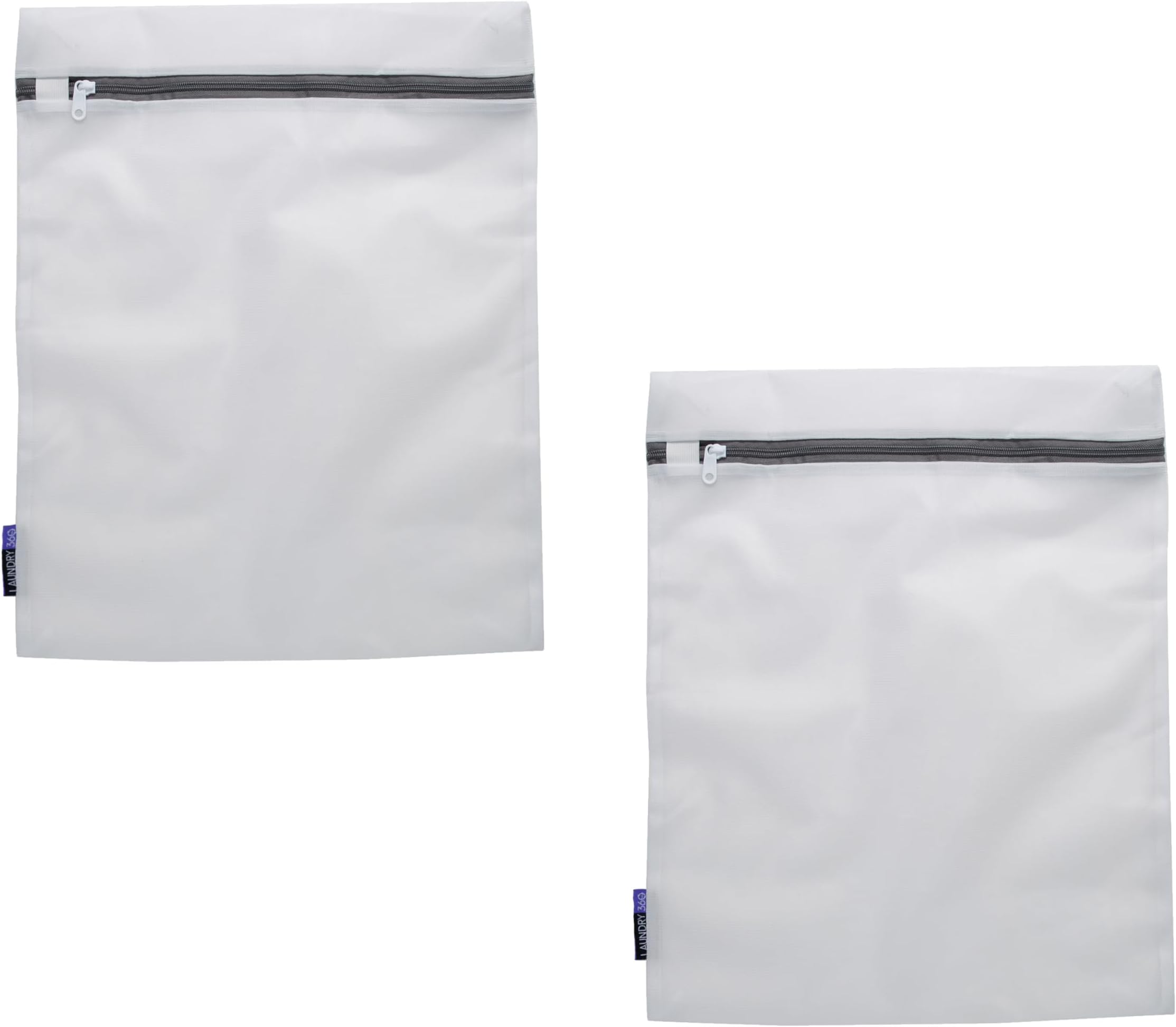 Laundry 360 2 Pack Large Mesh Wash Bag | Laundry | Washing Machine | Zipper Closure | Prevents Pulling and Tearing | Clothes | Garments | Delicates | Socks | White