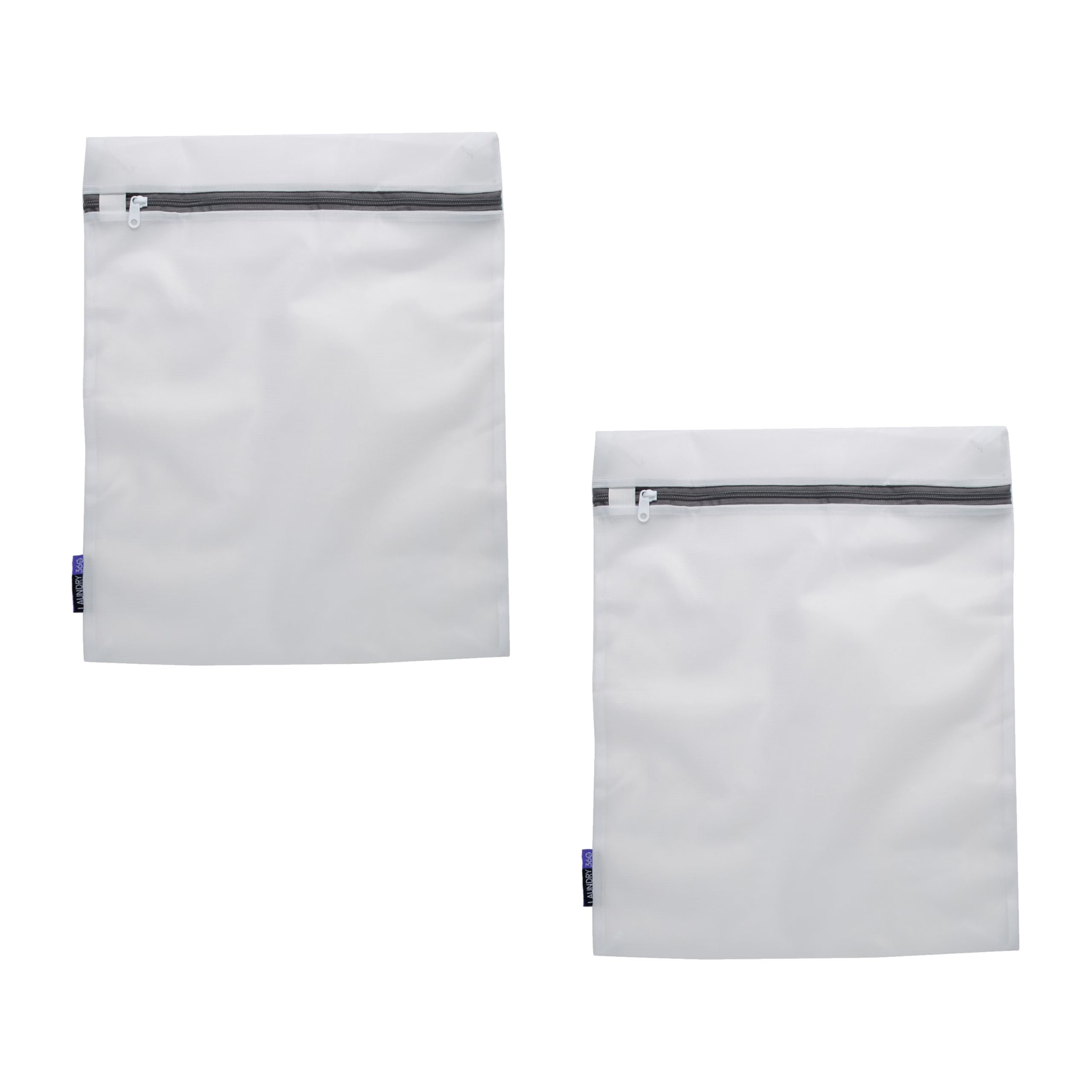 Laundry 360 2 Pack Large Mesh Wash Bag | Laundry | Washing Machine | Zipper Closure | Prevents Pulling and Tearing | Clothes | Garments | Delicates | Socks | White