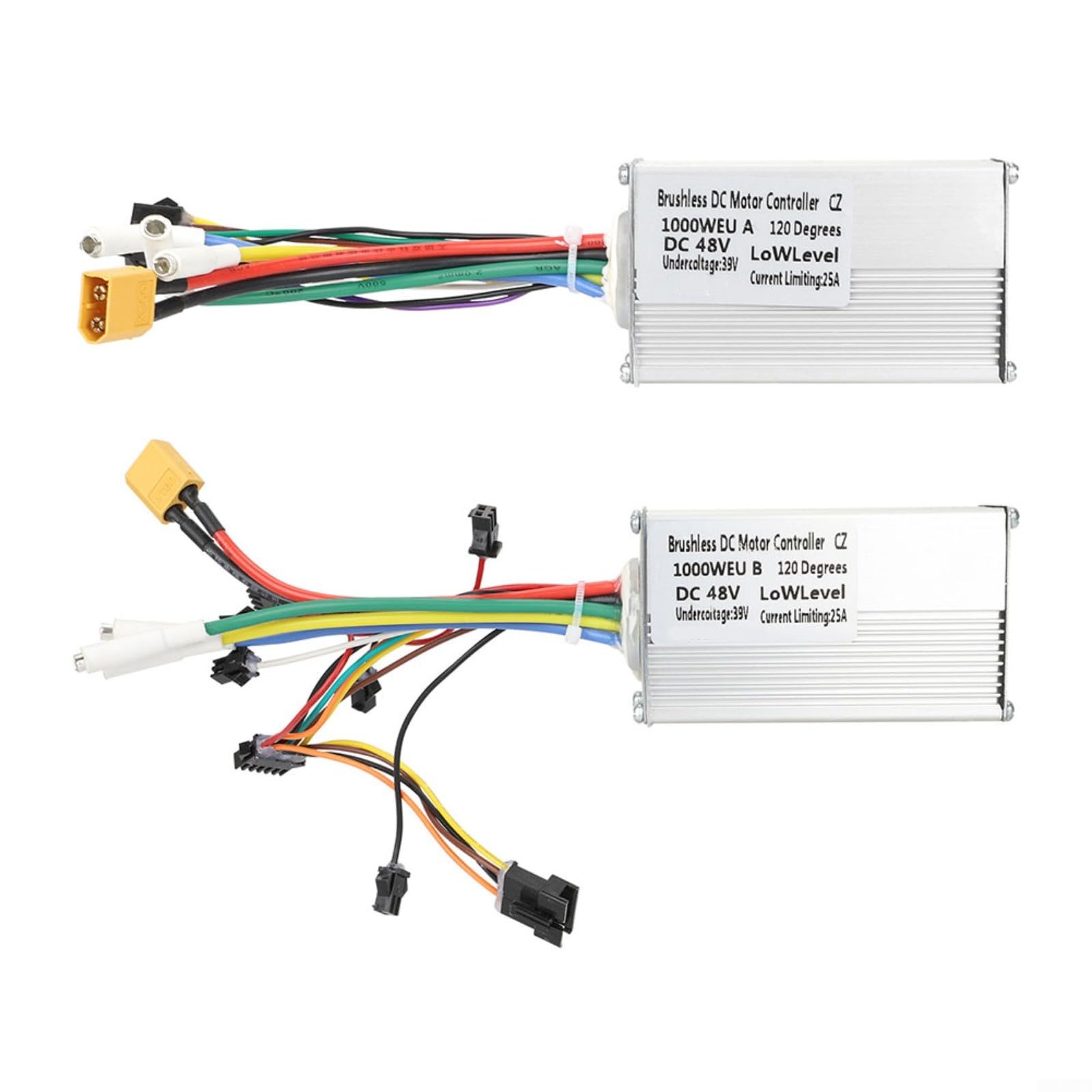 Paquete de 2 controladores de scooter eléctrico 48 V 25 A placa base para Kugoo G Boost, aleación de aluminio E-Scooter parte blanco