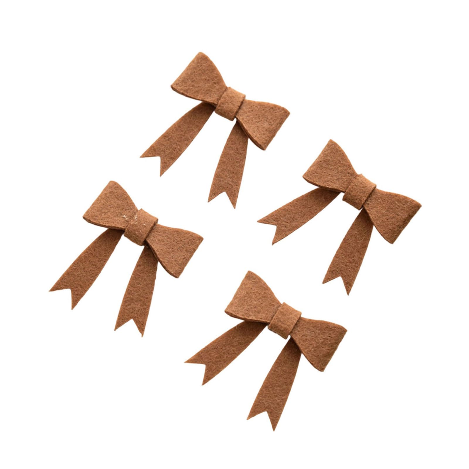 Msioytog Of 4 Celebratory Fabric Bow Garnishes with Needle Particulars for Traditional Holiday Handicrafts Christmas Bow Garnishes