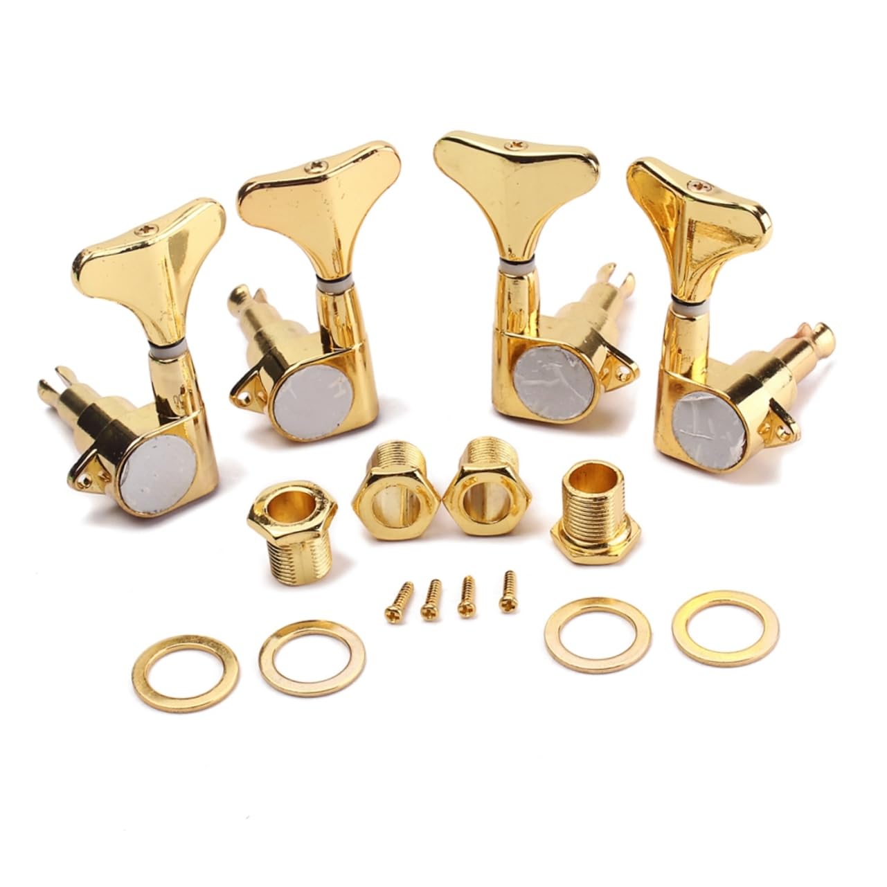 Generic Bass Machine Heads Guitar Tuning Pegs 4pcs Sealed with Ferrules Screws Bushings for Acoustic Electric Bass