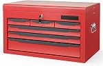 Heavy-Duty Steel Tool Chest with 6 Auto-Locking Drawers & Top Tray, Ball Bearing Slides & EVA Liners, Portable Garage/Workshop Storage Organizer for Tools & Equipment (Blue)