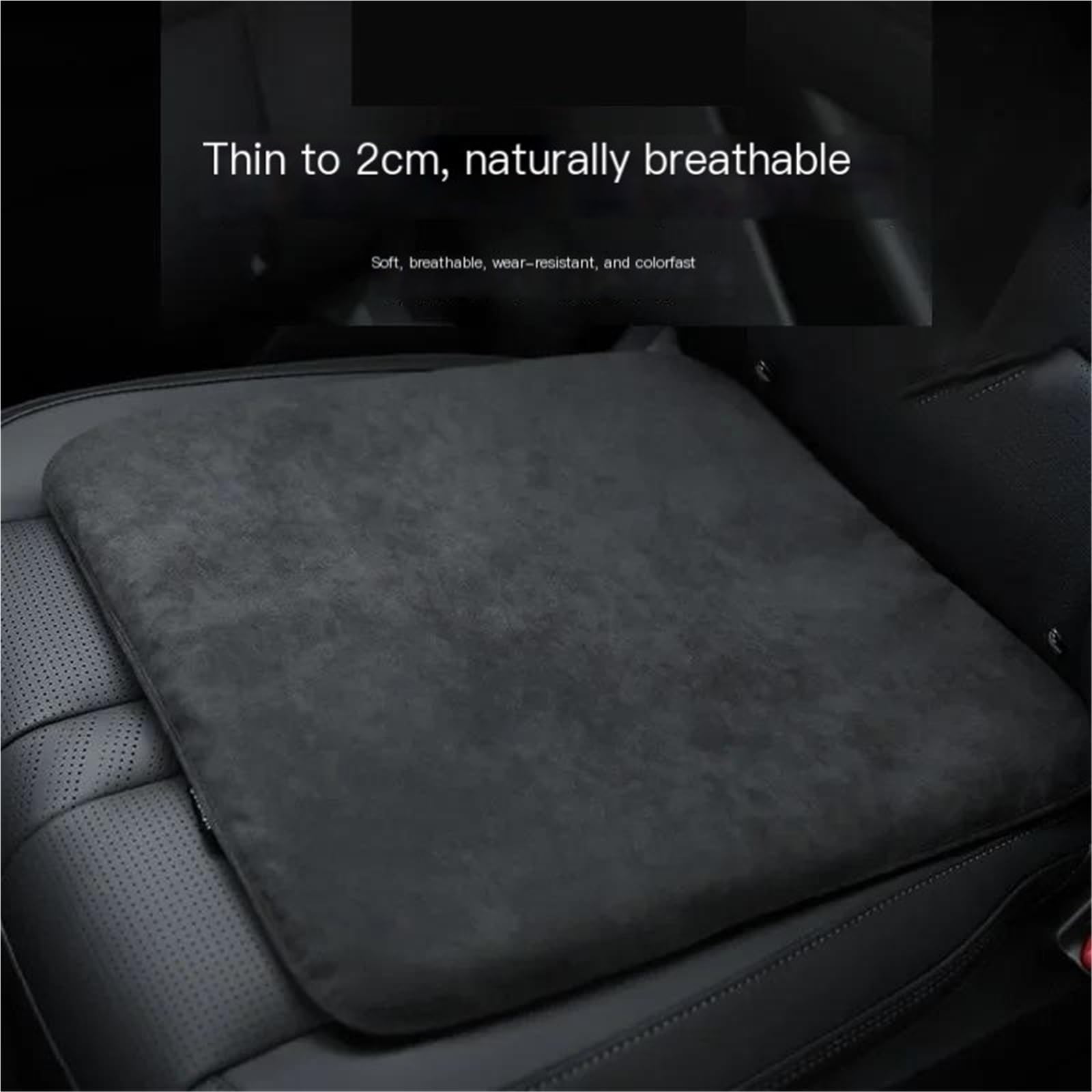 Car Pillow Driving Seat Cuscino per sedile auto in pelle scamosciata, ventilazione, quattro stagioni, cuscino universale per ufficio, aumento dell'altezza del sedile posteriore(Brown)