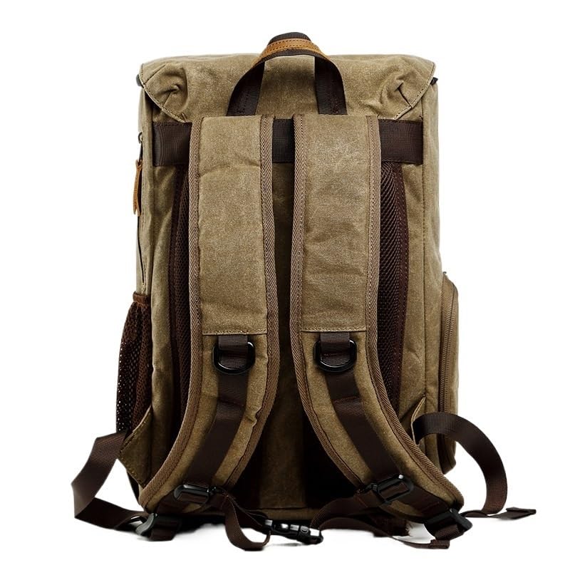 Borsa Reflex Zaino for fotocamera impermeabile, grande capacità, borsa fotografica, tela batik, custodia for obiettivo della for laptop da 15 pollici(Khaki)