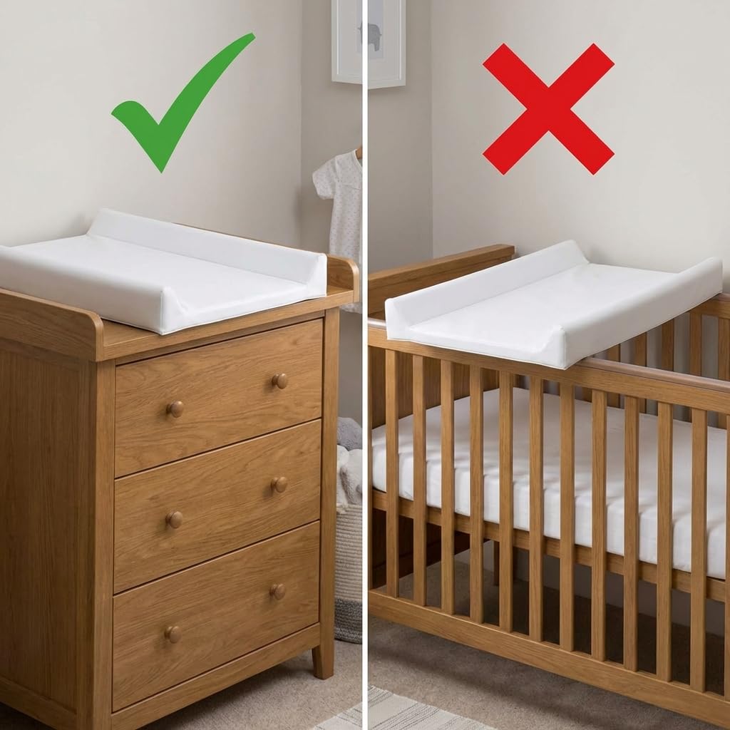 PALLA PALLINA Materassino Fasciatoio Per Cassettiera Con Sponde AntiCaduta 80X9X48 Cm Materasso Fasciatoio Neonato 100% PVC Impermeabile Lavabile PRODOTTO IN ITALIA (STELLINA TORTORA)