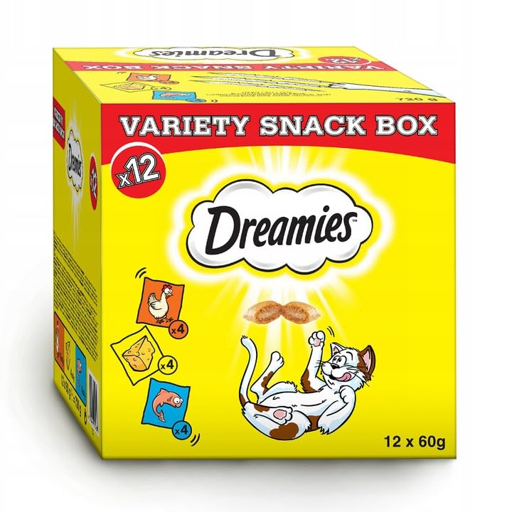Dreamies Przysmaki dla kota o smaku kurczaka, sera i łososia 12x 60g