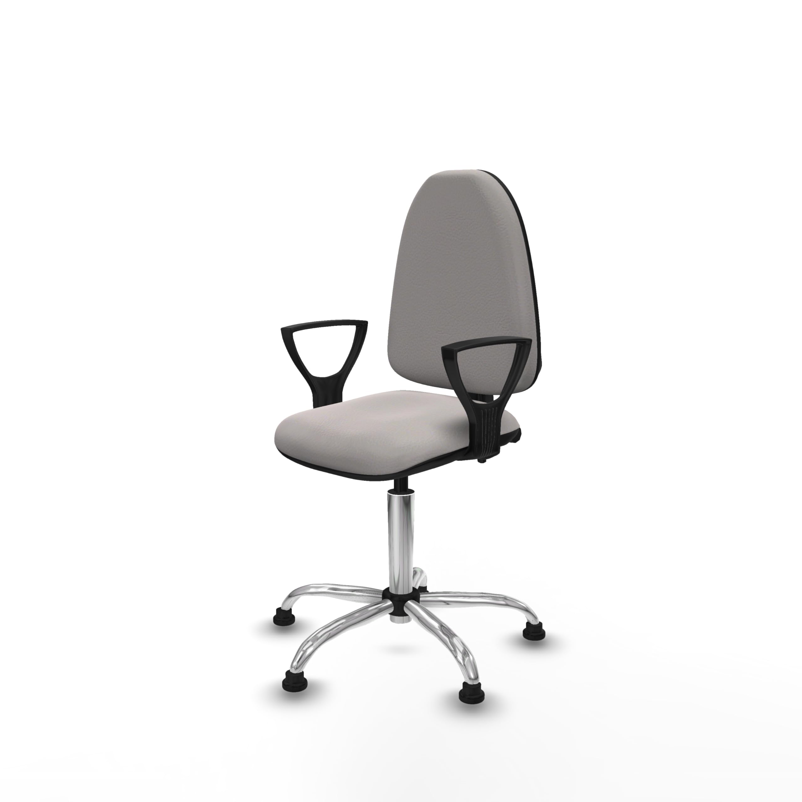 Piqueras y Crespo - Silla de Escritorio Blanca sin Ruedas Aýna con Brazos Fijos. Equipado con Contacto Permanente de Doble Maneta y Espuma de Corte. Blanco