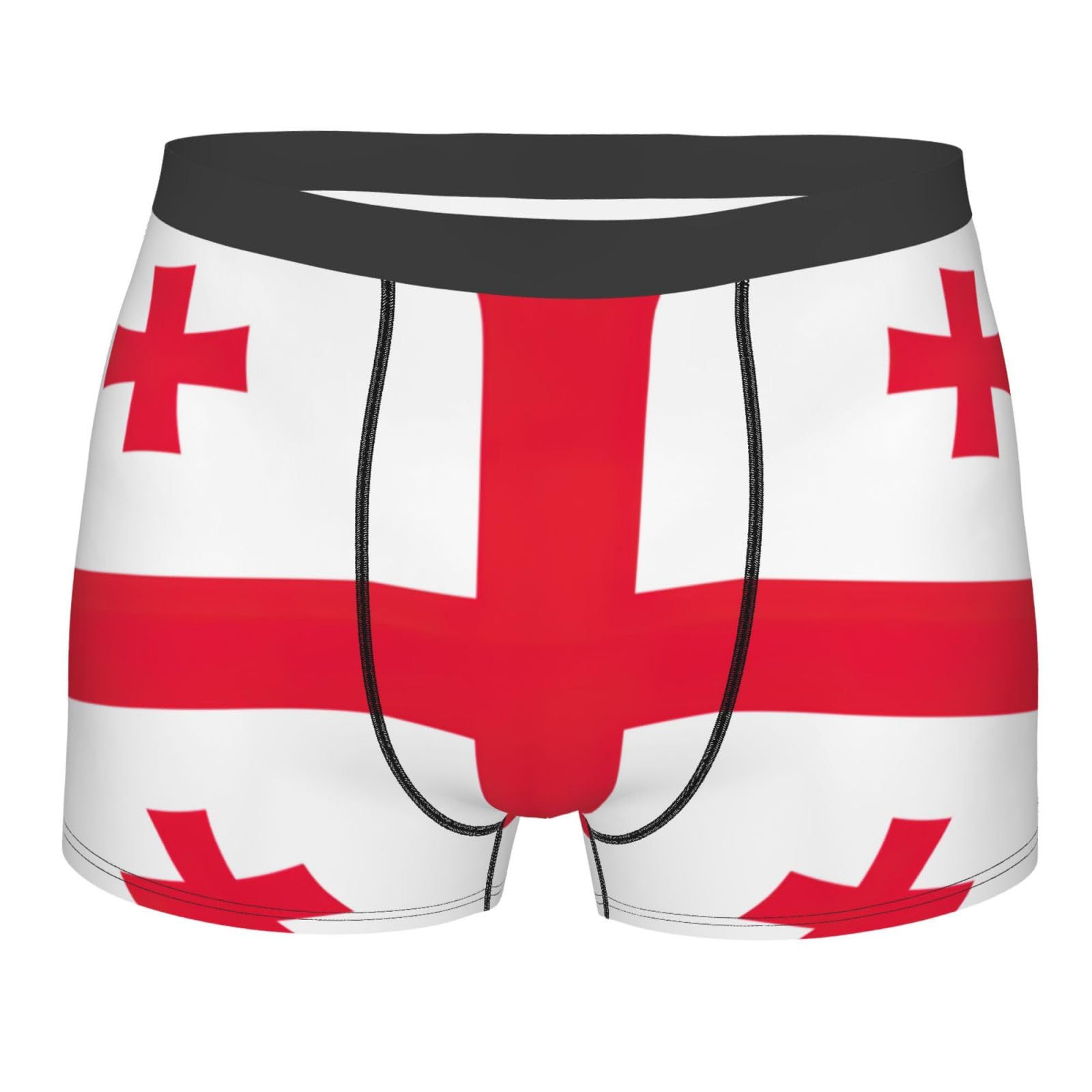 DRTGEDS Flag of Georgia Men's 1 Pack Stretch Boxer Brief,Moisture-Wicking Underwear, Black, XL