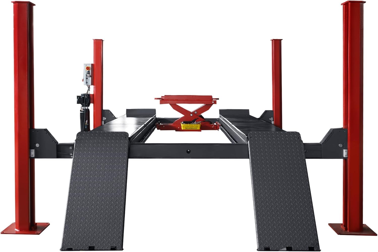 HPDMC 15,000Lbs 4-Post Car Lift 220V Heavy Duty - CE Certified Automotive Storage Service Parking Lift Manual Safety Lock Release for Home Garage,