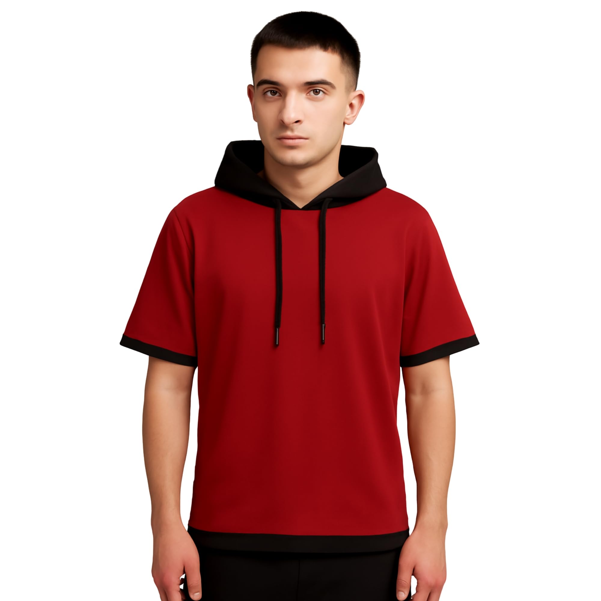 lilbits Stylish Men’s Cotton Blend Hooded T-Shirt – Half Sleeves for a Cool, Casual Look-picture-14