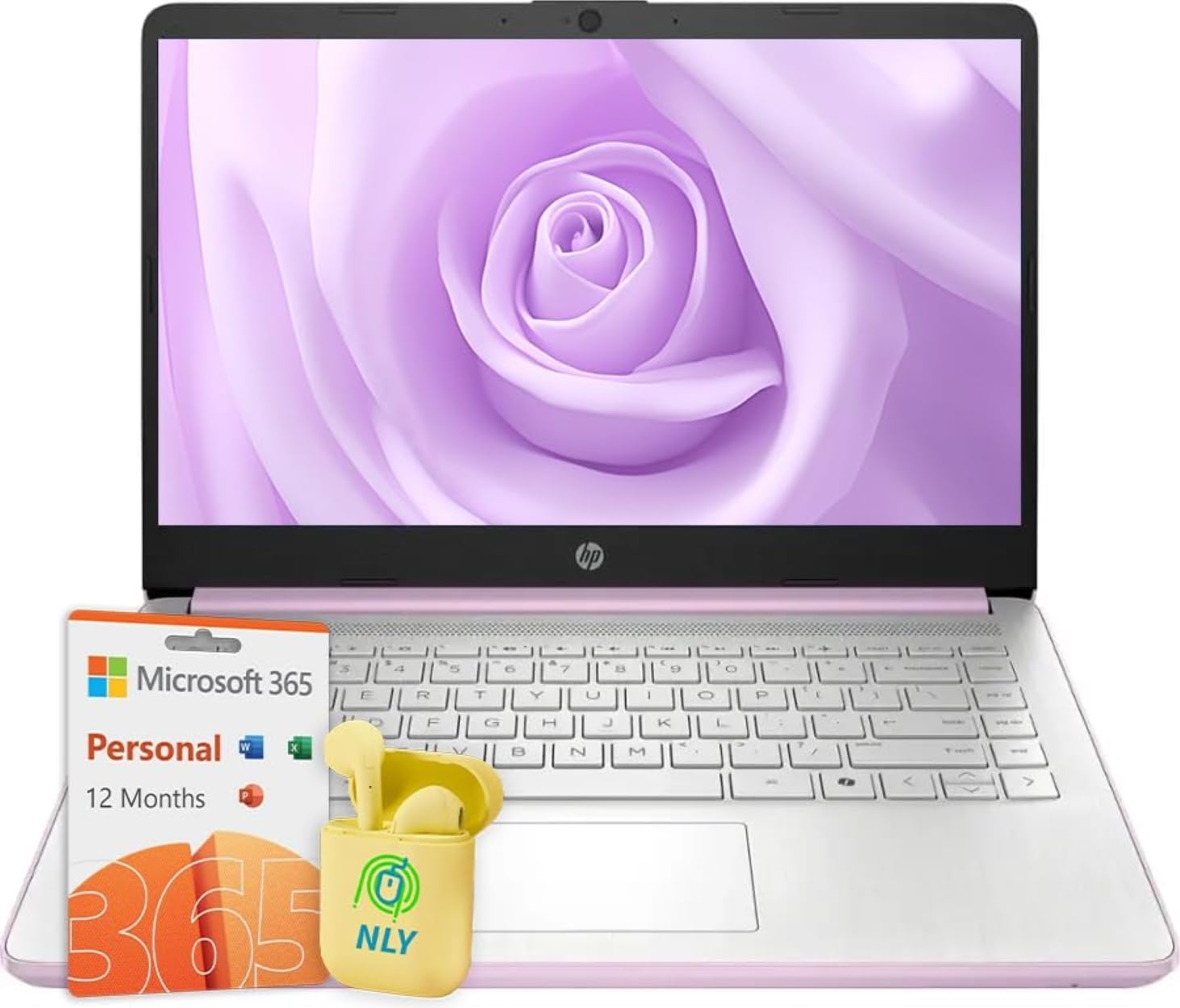 HP 14" HD Student Business Laptop Computer, 32GB RAM 640GB Storage, Intel N150 Processor, Windows 11 w/ 1-Year Microsoft 365, SD Card Reader, Long Battery, Fast Charge, NLY Earphones, Honey Lavender
