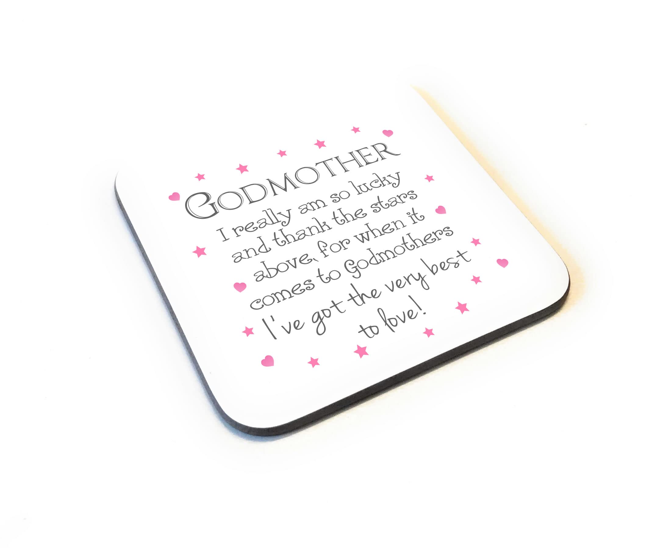 Maisie Moo Gifts Limited Godmother I Really Am So Lucky Sentimental Poem Wooden Coaster