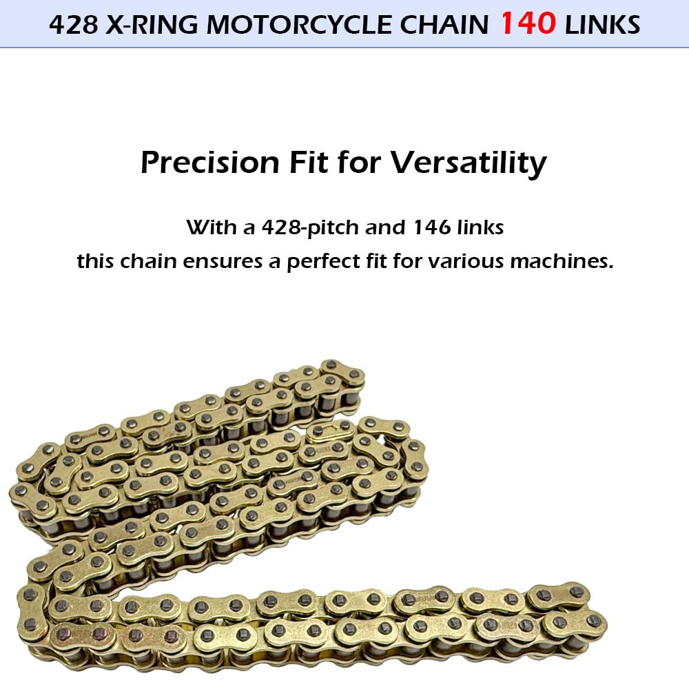 Gold 428 X-Ring Motorcycle Chain 140 Links — Amazon image 2