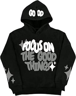SHENHE Men's Letter Graphic Hooded Sweatshirt Slogan Print Pullover - Casual Streetwear Hoodie