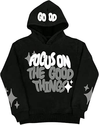 SHENHE Men's Letter Graphic Hooded Sweatshirt