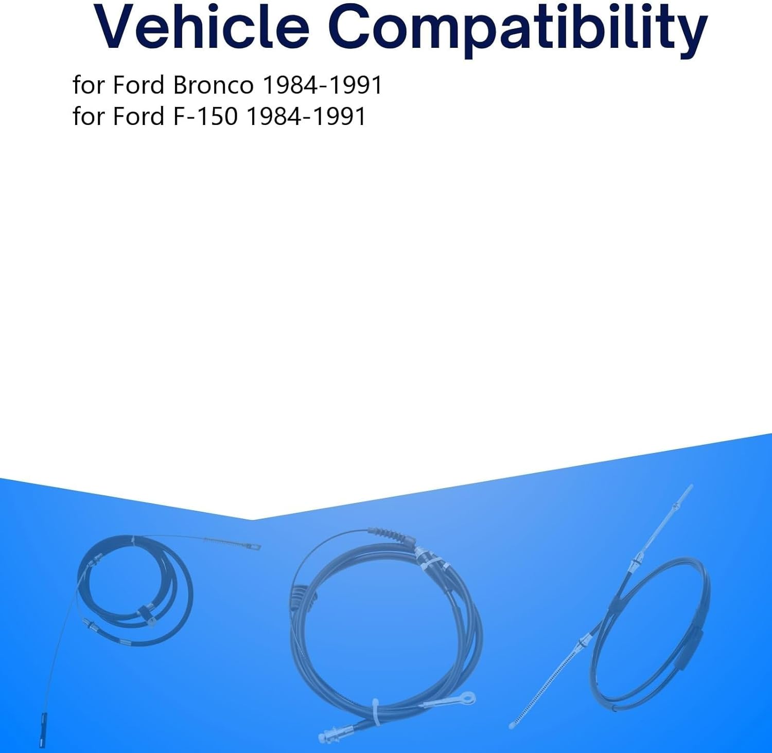 Rear Right Parking Brake Cable, Emergency Brake Cable Replacement for Ford Bronco 4.9L 1984 1985 1986 1987 1988 1989 1990 1991, for Ford Bronco 5.0L 1984 1985 1986 1987 1988 1989 1990 1991