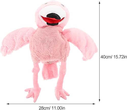 Miniatura 2 de LUOZZY Títere de mano de flamenco de peluche, marioneta de mano, marioneta de mano de dibujos animados, marioneta de mano para niños, regalos