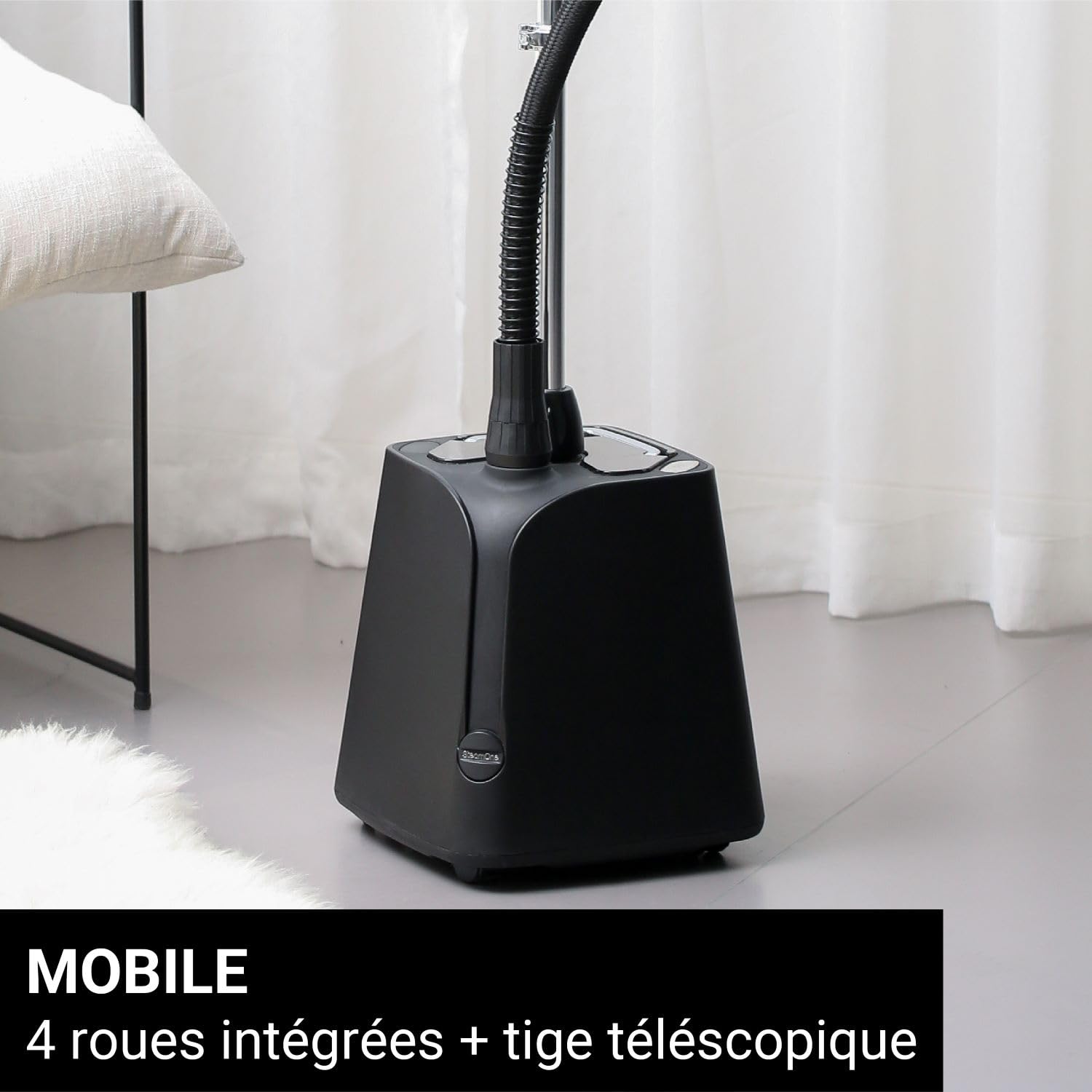 SteamOne - Steamer Défroisseur Vapeur 1800W 40g/min H18B - Fer Vertical Autonomie 45min (1800ml) - Élimine 99,99% d'Impuretés - Prêt en 60s - Câble 2m - Tuyau Triple Protection Thermique