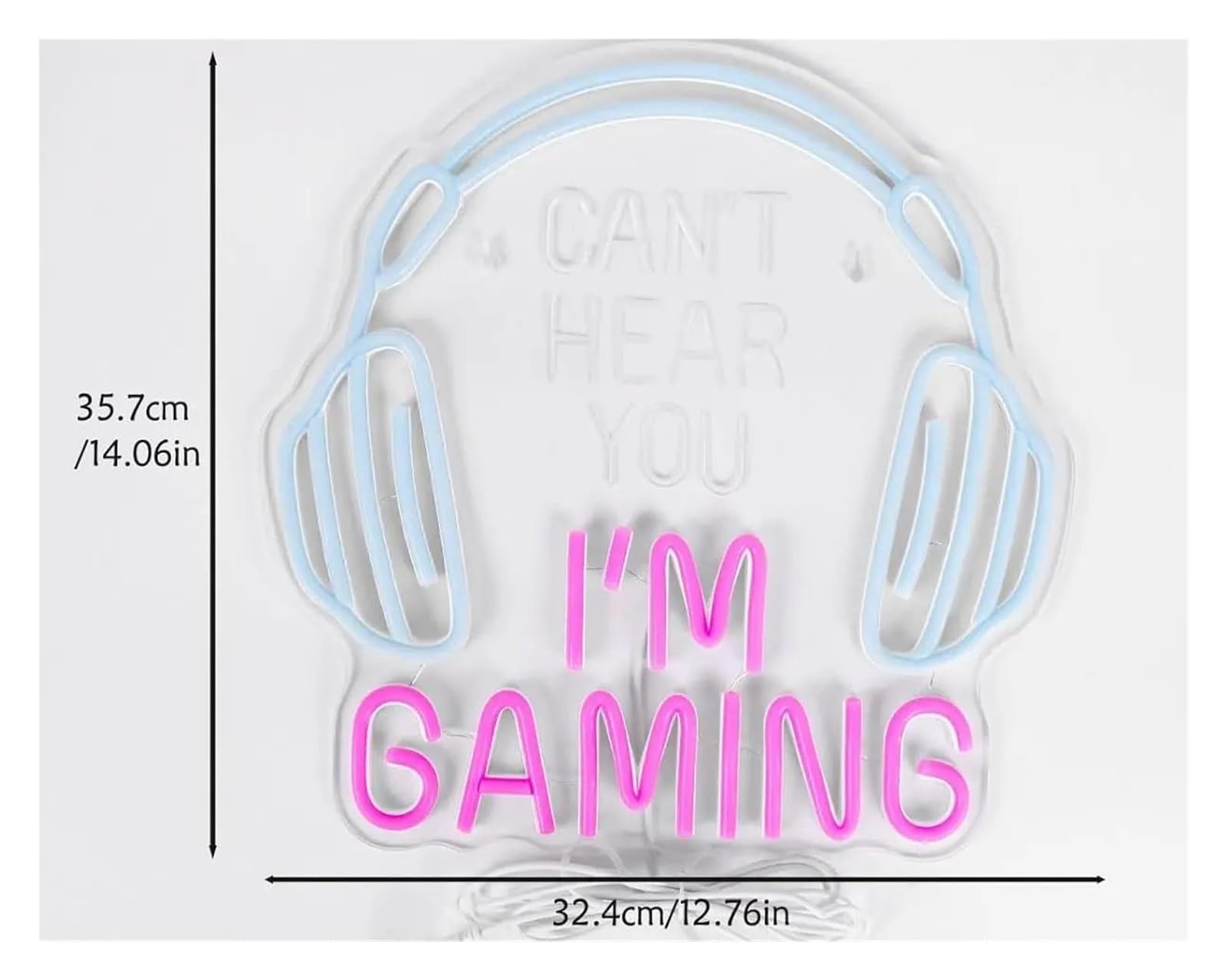 Luci al Neon Da Parete Luci Al Neon "I'm Gaming" Per La Decorazione Della Stanza Da Letto Della Caverna Dell'uomo 35.7x32.4cm