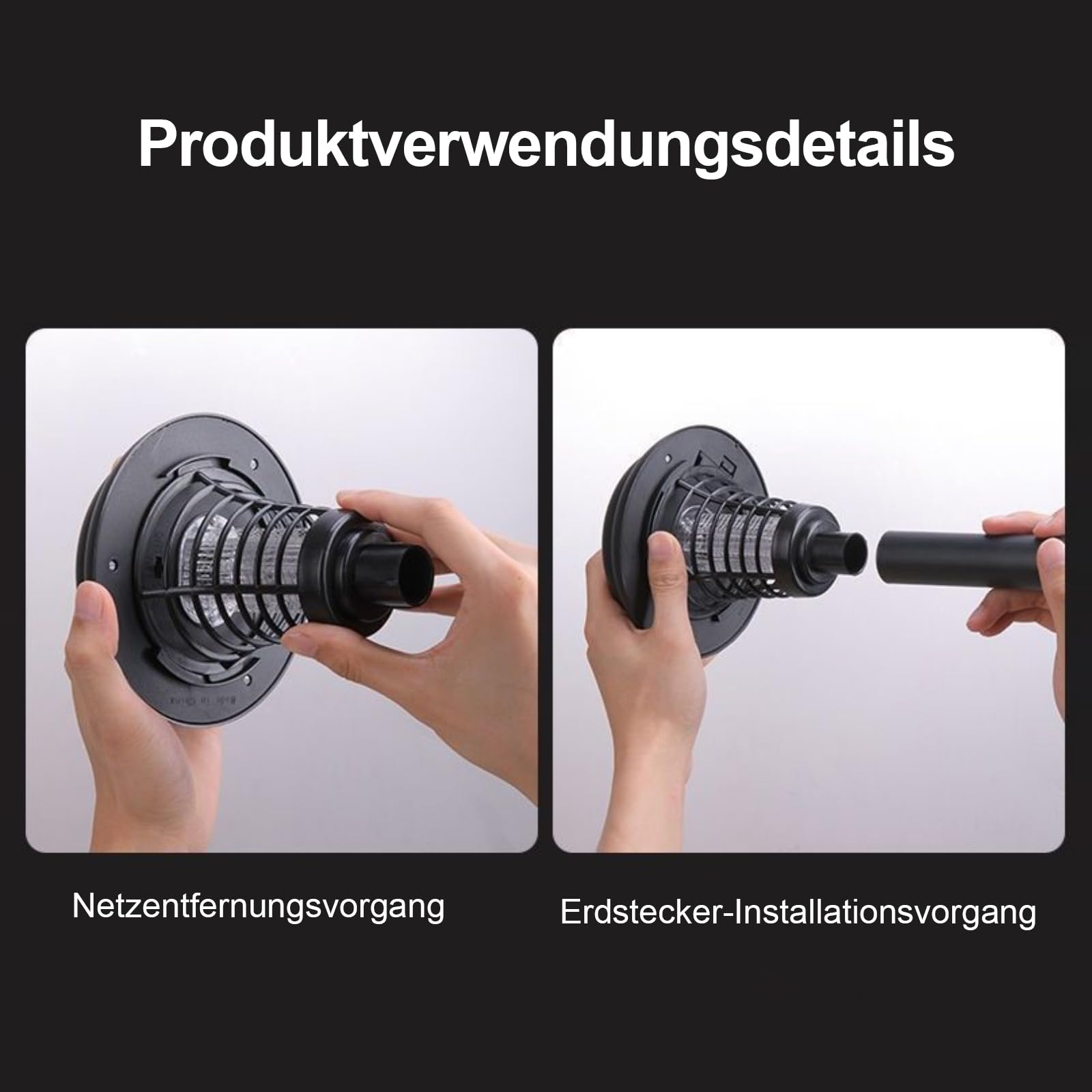 Solar-Mückenfalle,4-Pcs,Außen-Insektenvernichter Elektrisch,Wasserdichter-Mückenlampe,UV-Licht und Weißlicht,Automatik-Lichtschaltung,Für Hinterhof & Garten (4-teilig)
