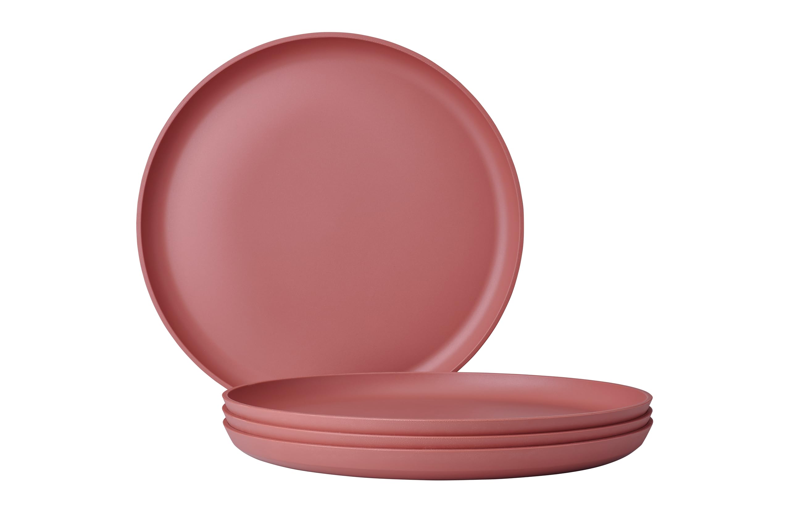 Mepal - Dinner plate 4 pieces Silueta - Dishwasher & microwave resistant - Plastic plates - Dinner plates - Tableware - 26 cm - Vivid mauve