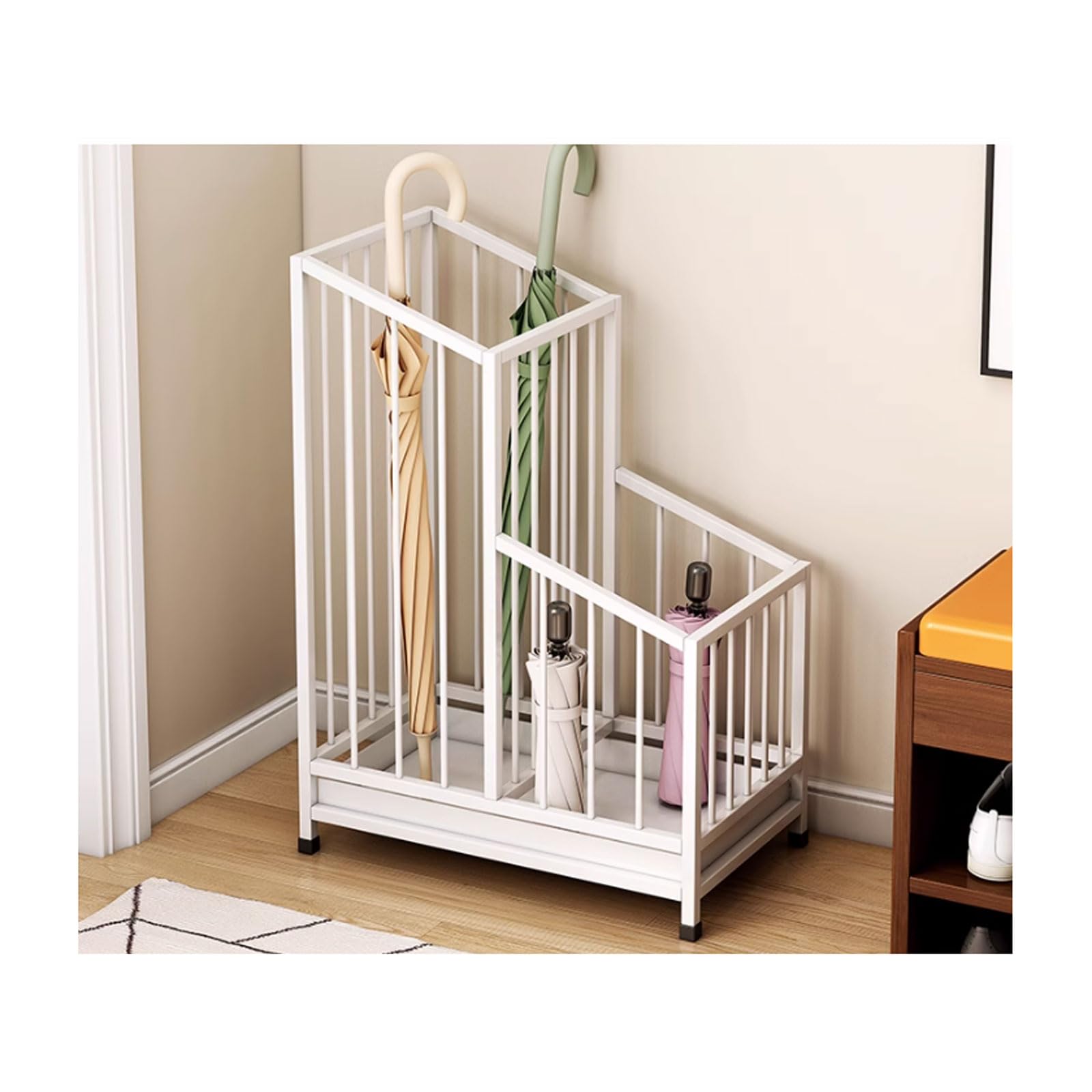 GHHVFEC Heavy Duty Freestanding Umbrella Stand with Removable Drip Tray for Entryway, Office, Hallway Organization