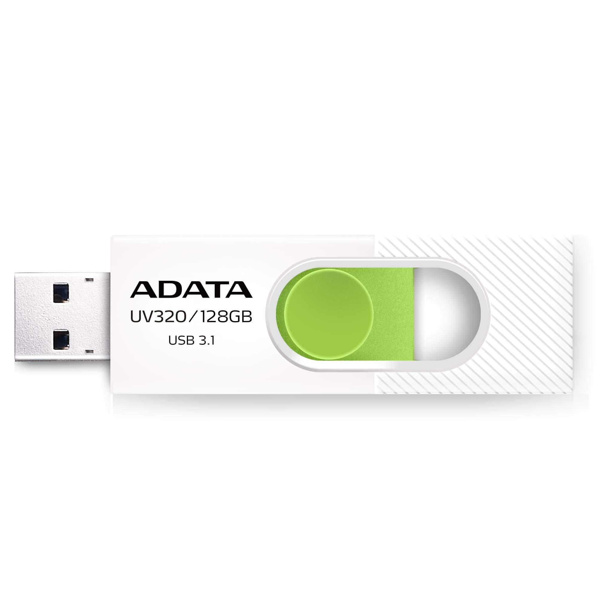 ADATA UV320 USB Flash Drive 128 GB USB Type-A 3.1 (3.1 Gen 1) Green, White - USB Flash Drives (128 GB, USB Type-A, 3.1 (3.1 Gen 1), Dia, 7.9 g, Green, White)