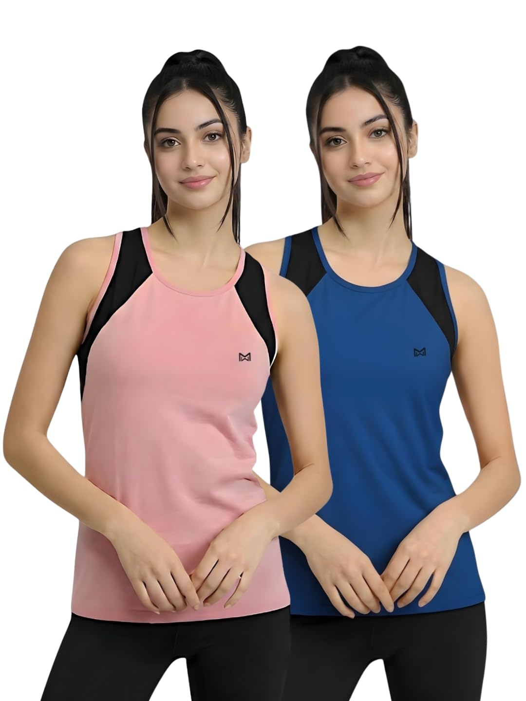 white moon Women’s Gym Tank Top Combo | Pack of 2 Sleeveless Sports T-Shirts for Running, Training & Yoga-picture-39