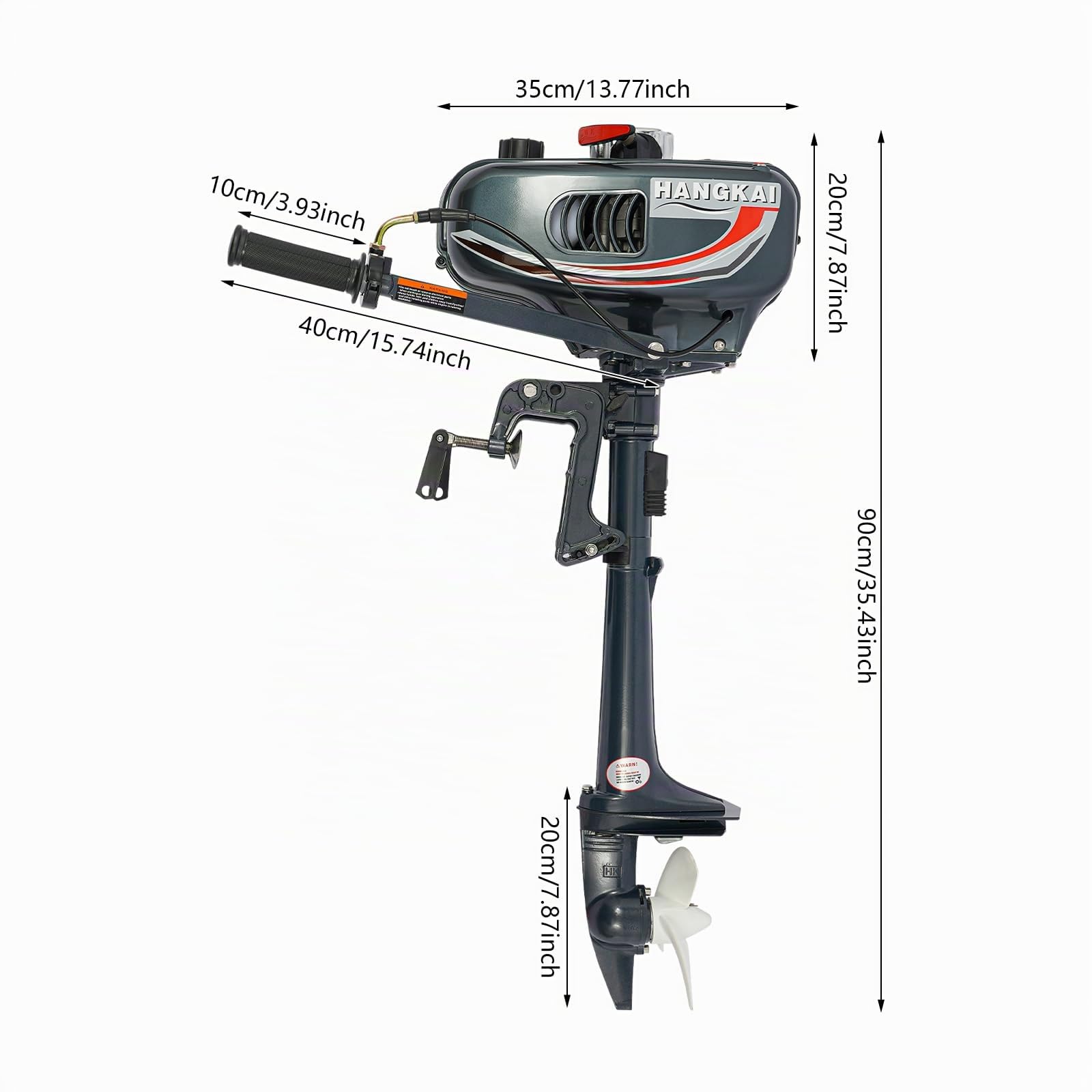Motor eléctrico para barco 2500W 4000–5000 rpm Motor fuera de borda eléctrico de 3,5 CV con sistema de encendido CDI y función de inclinación/elevación, motor eléctrico fuera de borda motor de barco