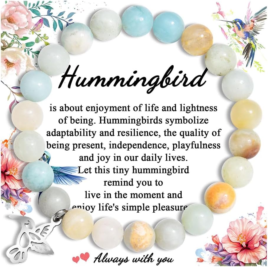 Leyung Hummingbird Gifts for Women, Inspirational Hummingbird Bracelet Jewelry Gifts, Christmas Birthday Retirement Gifts for Her Women Friends Sisters Mom