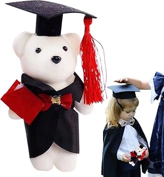Graduation Bear Class 2025, Graduation Doll, Sitting Pose Doll for Bouquet Making and Photography Kindergarten College Teacher Student